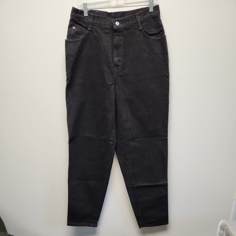 Vintage Gitano Black Denim Jeans High Waisted Tapered Leg Womens Size 10 Regular